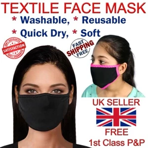 Cotton Face Mask Mouth Black Pink Soft Reusable Washable Respirator Cycling lot - Picture 1 of 10