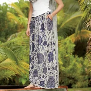 Peruvian Connection Wanderlust Maxi Skirt Women's Size Small New Floral Pull On - Picture 1 of 11
