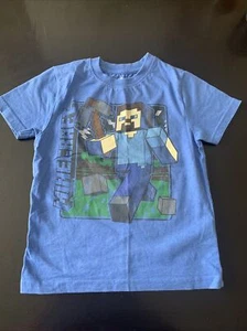 Boys Minecraft t-shirt short sleeve gaming top - 5-6 years - Picture 1 of 4