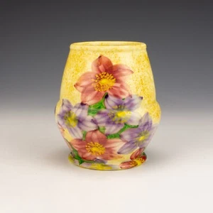 E Radford Burslem Pottery - Hand Painted Flowers Vase - Art Deco - Picture 1 of 5