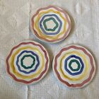 Vintage Patronelli Oronzo Grottaglie Ceramics Hand Painted In Italy 8.25" Plates