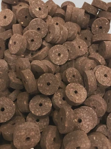 Cork Rings 12 Large Burnt Burl 1 1/2" X 1/2" X 1/4" Hole - Picture 1 of 1