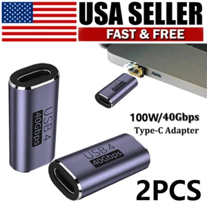 2 Stück USB Typ C Buchse zu Buchse Adapter Kupplung 100W 8K 40Gbps für Thunderbolt - Bild 1 von 8