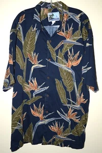 AFTCO Bluewater Mens All Over Print Floral Hawaiian Button Shirt Sz 2XL USA NICE - Picture 1 of 14