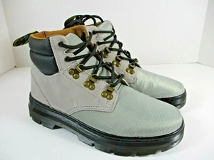DR MARTENS Rakim blue grey rhombus nylon mesh suede ripstop boots 9 Women / 8 M - Picture 1 of 12