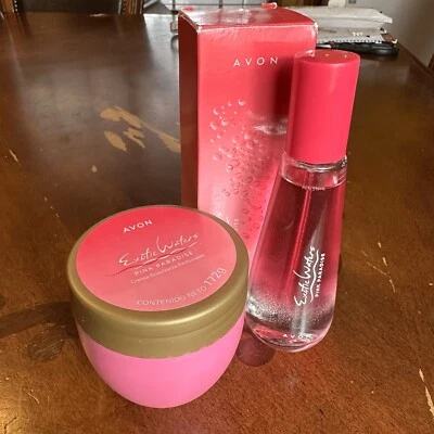 Avon Exotic Waters Pink Paradise Conjunto Perfume Amaciante de Pele Fragrância Feminina - Imagem 1 de 3