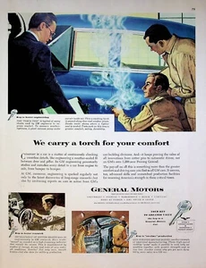General Motors 1951 carrocería automotriz antorcha prueba anuncio impreso vintage llave de gran valor - Imagen 1 de 1