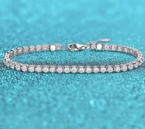 4.4ct Tennis Bracelet 15-20cm Lab-Created VVS1/D/Excellent Diamond Test Pass - Picture 1 of 7