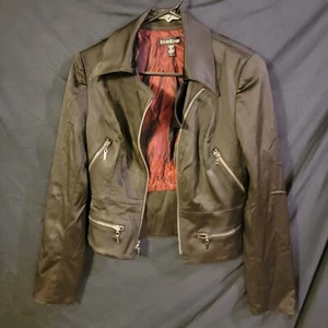 BeBe Croped Moto Jacket Black Sz S - Picture 1 of 10