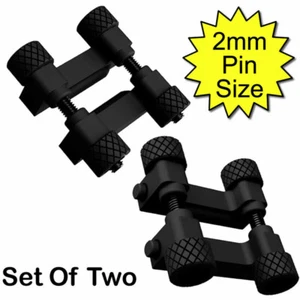 Bipolar 6mm Conductive Rubber Clamps Black / TENS / estim / et312 / 2B / Electro - Picture 1 of 6