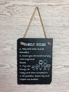 House Rules Hanging Slate Plaque sign - Picture 1 of 4