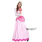 Princess Dress Cosplay Costume Dress Outfits Pink Halloween Party Suit Full Set