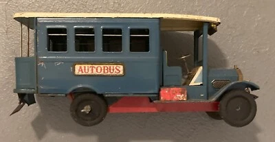 Antiguo Temporizador Autobús Vintage Estaño Metal Juguete Usado Años 60 Tin Lizzy Modelo T--NECESITA TRABAJO Foto 1 de 4
