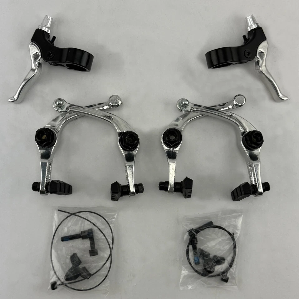 JUEGO FRENOS U BICICLETA ALEACIÓN DELANTERA O TRASERA F&R CROMO. Foto 1 de 1