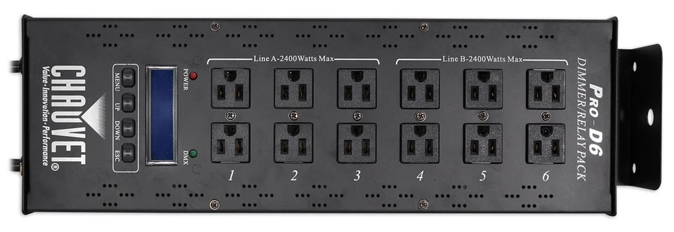 Chauvet PRO-D6 6 Ch 20A DMX-512 Dimmer Switch Pack Simultanious115V and 230V - Image 1 of 4