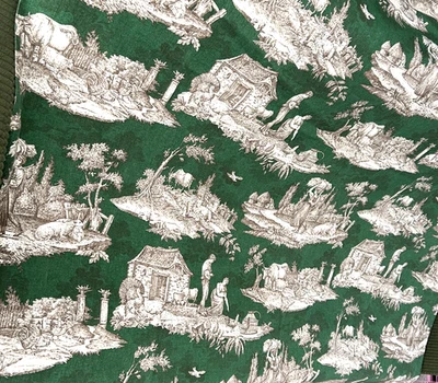 "Mantel de campo francés Williams Sonoma verde y marrón Toile Italia 68 X 126""" Foto 1 de 4