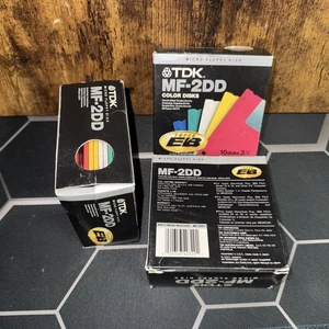 30 Hypermedia MF-2DS Micro Floppy Disks 3.5” Red, Blue, Green, Yellow, And White - Picture 1 of 3