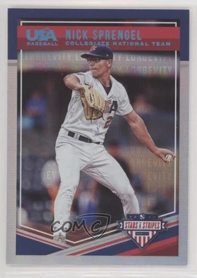 2018 Panini USA Baseball Stars & Stripes Longevity Holo Foil /99 Nick Sprengel - Image 1 of 2