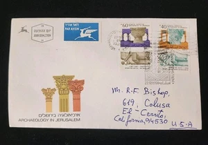 1988 Airmail Cover FDC Archaeology In Jerusalem - Israel To El-Cerrito, CA - Picture 1 of 2