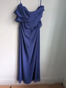 Nicholas Millington blau Chiffon trägerloses Maxikleid Größe 16 (T6) - Bild 1 von 9