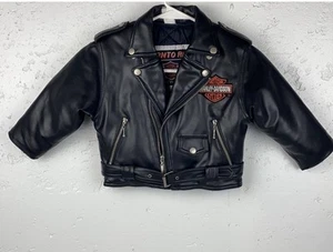 Harley Davidson Born To Ride Faux Leather Jacket Youth Size 5 - Picture 1 of 7