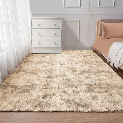 Shaggy Fluffy Area Rug Anti Skid Living Room Bedroom Carpet Ultra Soft Floor Mat - Image 1 of 4