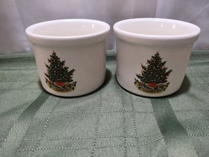 Par de cuencos de inmersión abiertos de queso Pfaltzgraff Christmas Heritage para vacaciones - Imagen 1 de 8