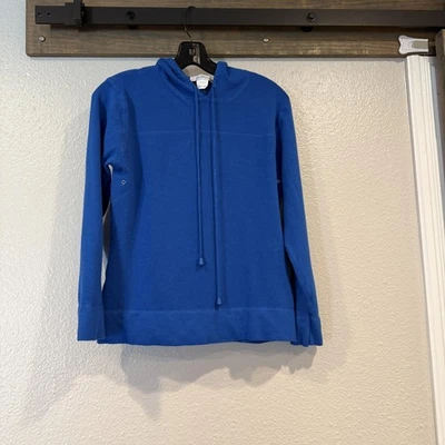 Suéter con Capucha LOULOU Mujer Medio Azul Tejido Pullover Cordón Manga Larga Foto 1 de 4