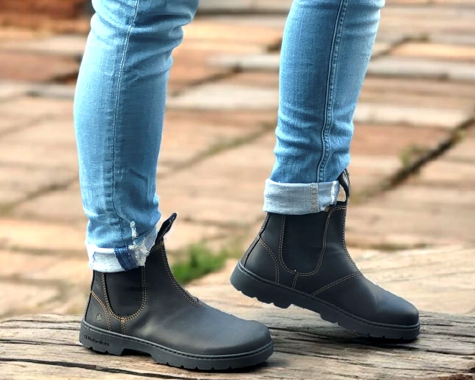 Stivali Chelsea unisex El Naturalista N5262 Nomada Black neri vera pelle piedi nudi - Immagine 1 di 4