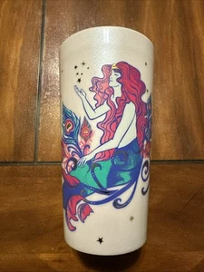 Starbucks 2024 Mermaid Peacock Pink Keramik Becher Grün Deckel 12oz Neu  - Bild 1 von 8