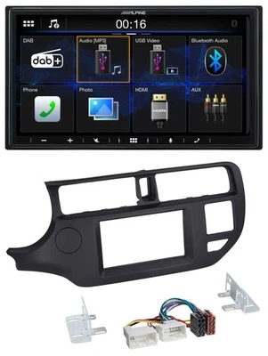 Alpine Bluetooth 2DIN MP3 DAB USB Autoradio für Kia Rio 11-14 UB schwarz - Bild 1 von 4