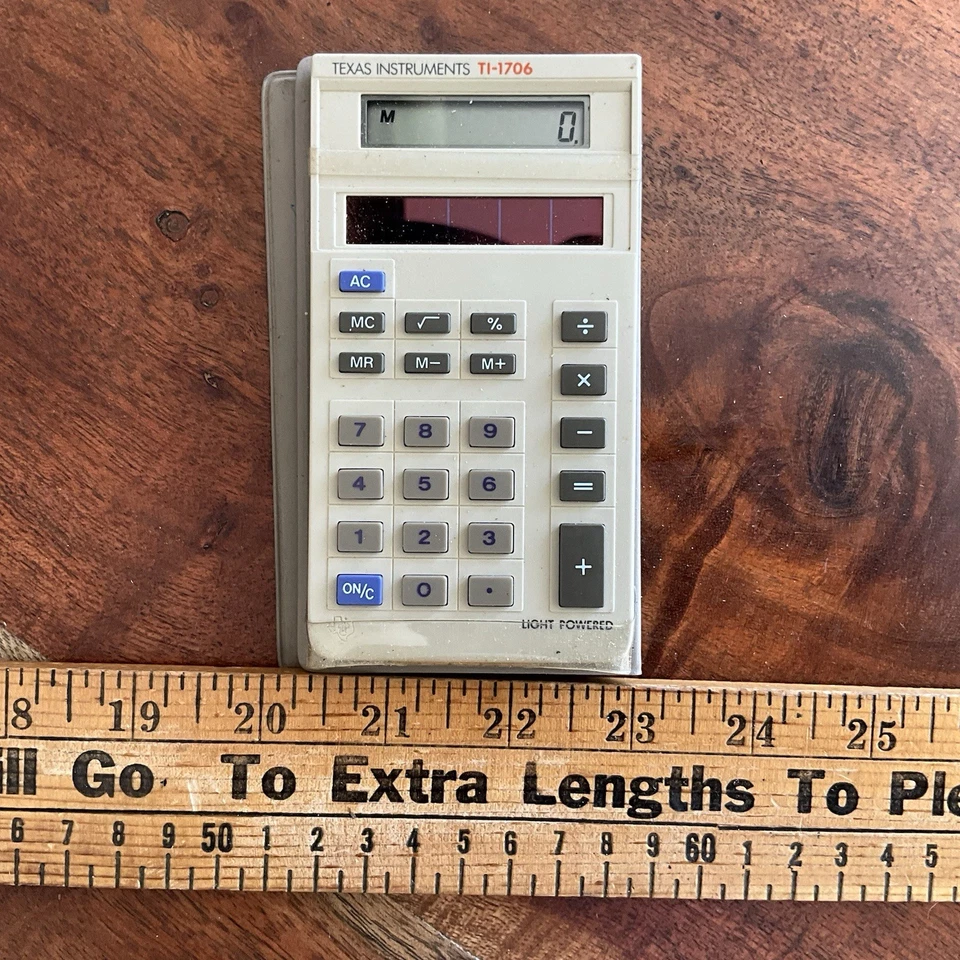 Vintage Texas Instruments TI-1706 Light Powered Calculator - Working - Image 1 of 1