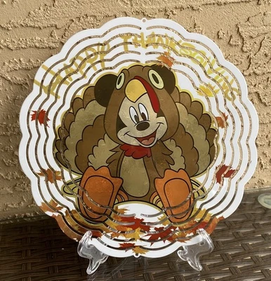 Disney inspired Thanksgiving Mickey Mouse And Friends 8 Inch Wind Spinner W/Clip - Image 1 of 4