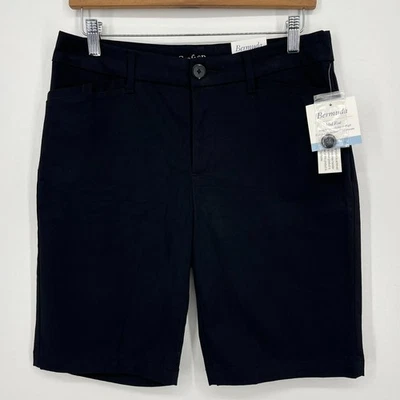Croft & Barrow Bermuda Shorts Women's Size 8 Black Mid Rise Classic Fit New NWT - Image 1 of 4