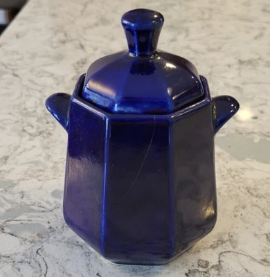 Fiestaware? Fiesta Ware? Azucarero con tapa azul cobalto asas vintage Foto 1 de 4