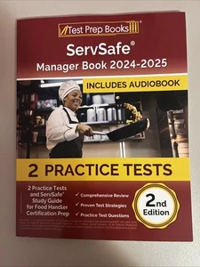 ServSafe Manager Book 2024-2025: 2 Practice Tests and ServSafe Study Guide for F - Picture 1 of 2