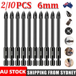 6mm Tile Porcelain Drill Bit Marble Ceramic Glass Brick Shank Hex Spear Head AU - Picture 1 of 14
