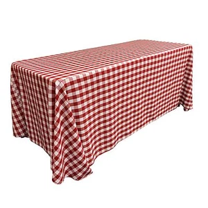 LA Linen Polyester Checkered 90 by 132-Inch Rectangular Tablecloth. Made in USA - Picture 1 of 10