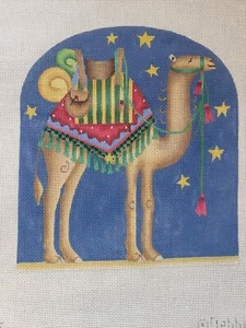 Handgemalte Nadelspitze Leinwand Debbie Mumm Melisa Shirley Krippe Kamel 18m - Bild 1 von 2