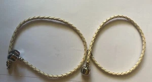 Authentic Cream Leather 19cm European Bracelet - Picture 1 of 1