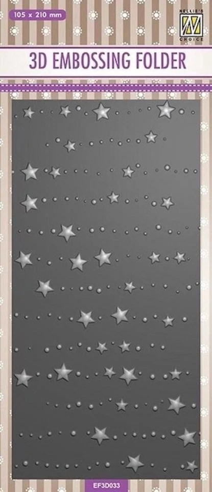 Nellie Snellen 3D Embossing Folder Stars & Dots Prägeschablone Sterne & Punkte - Bild 1 von 1