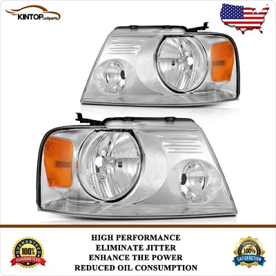 Par de faros cromados ámbar para Ford F-150/06-08 Lincoln Mark LT 2004-2008 Foto 1 de 4
