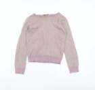 ilovegorgeous Girls Pink Round Neck Colourblock Cotton Pullover Jumper Size 6-7 