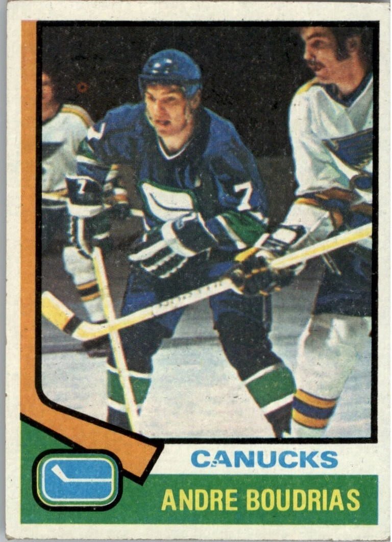 1974-75 TOPPS HOCKEY #191 ANDRE BOUDRIAS VANCOUVER CANUCKS