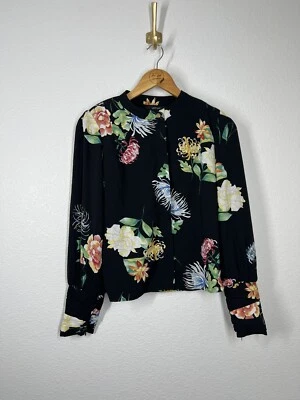 Vertigo Floral Crepe Lightweight Jacket Size XS New $198 - Image 1 of 4