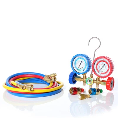 MUCOLA Klimaanlage Monteurhilfe2-Wege R134a R22 R12 R502 mit Schlauchset und Schauglas