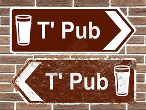 T' Pub Metall Straßenschild Garage Schild Mann Höhle Schild Bar Shop Büro - Bild 1 von 2