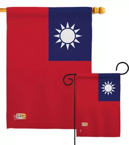 Taiwan Nationalität Taipeh Pflaumenblüte Garten Haus Hof Flagge - Bild 1 von 13