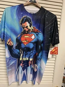 Superman Shirt Mens Large Graphic Superhero White DC Comics Tee - Picture 1 of 4
