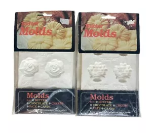 De colección 1982 Arte de Mesa 6 Cavidades Gourmet Chocolate Mantequilla Moldes Rosas Flores Set 2 - Imagen 1 de 7